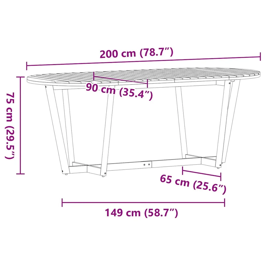 Ensemble de salle à manger de jardin 7 pcs en bois massif d'acacia - 11