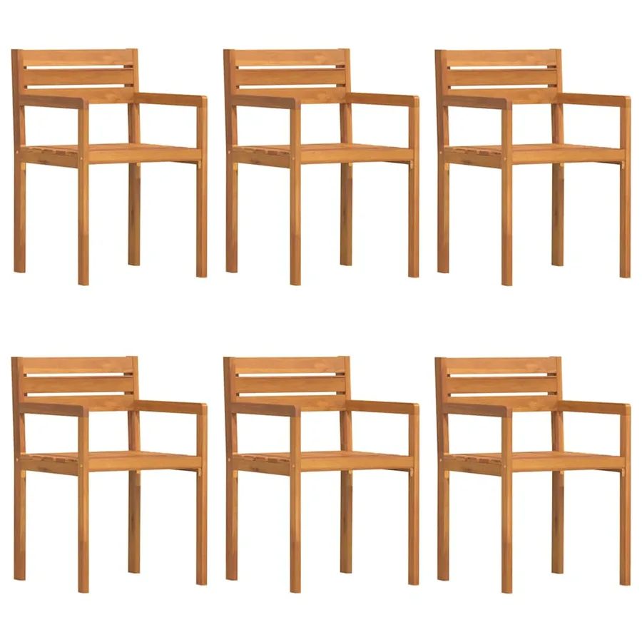 Ensemble de salle à manger de jardin 7 pcs en bois massif d'acacia - 6