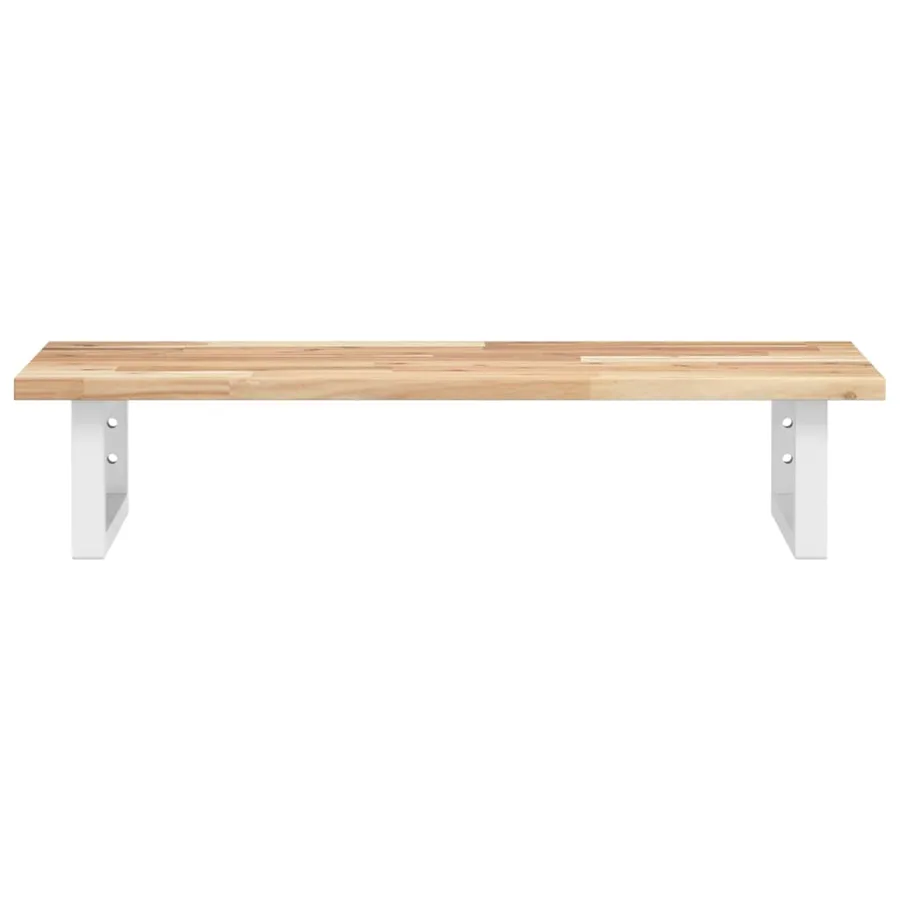Étagère de vasque murale acier et bois massif d'acacia - 4