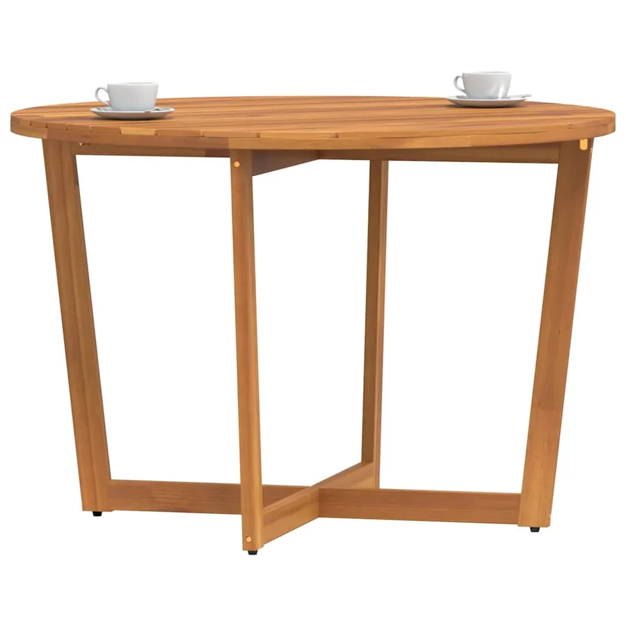 Table de jardin ronde Ø110x75 cm en bois massif d'acacia - 4