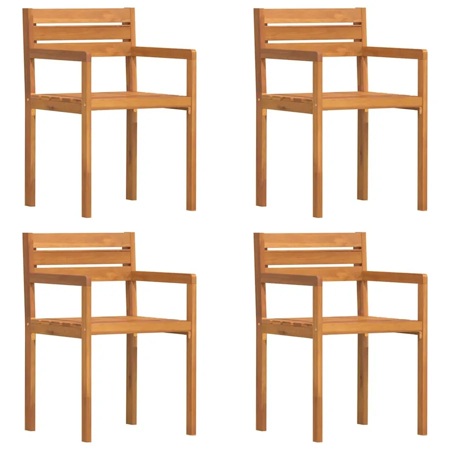 Ensemble de salle à manger de jardin 5 pcs en bois massif d'acacia - 6