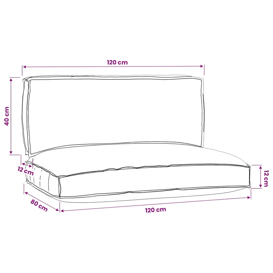 Set de coussins de palette 2 pcs Anthracite Tissu Oxford - 4