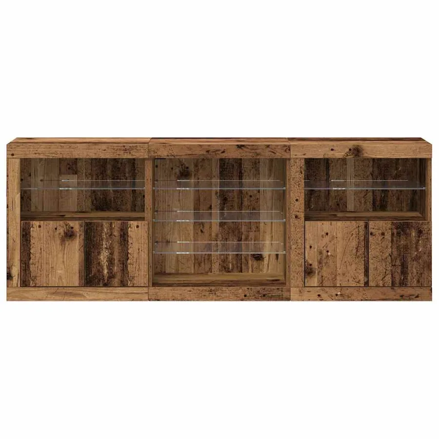 Buffet LED Bois ancien 181,5 x 37 x 67 cm Bois d'ingénierie - 6
