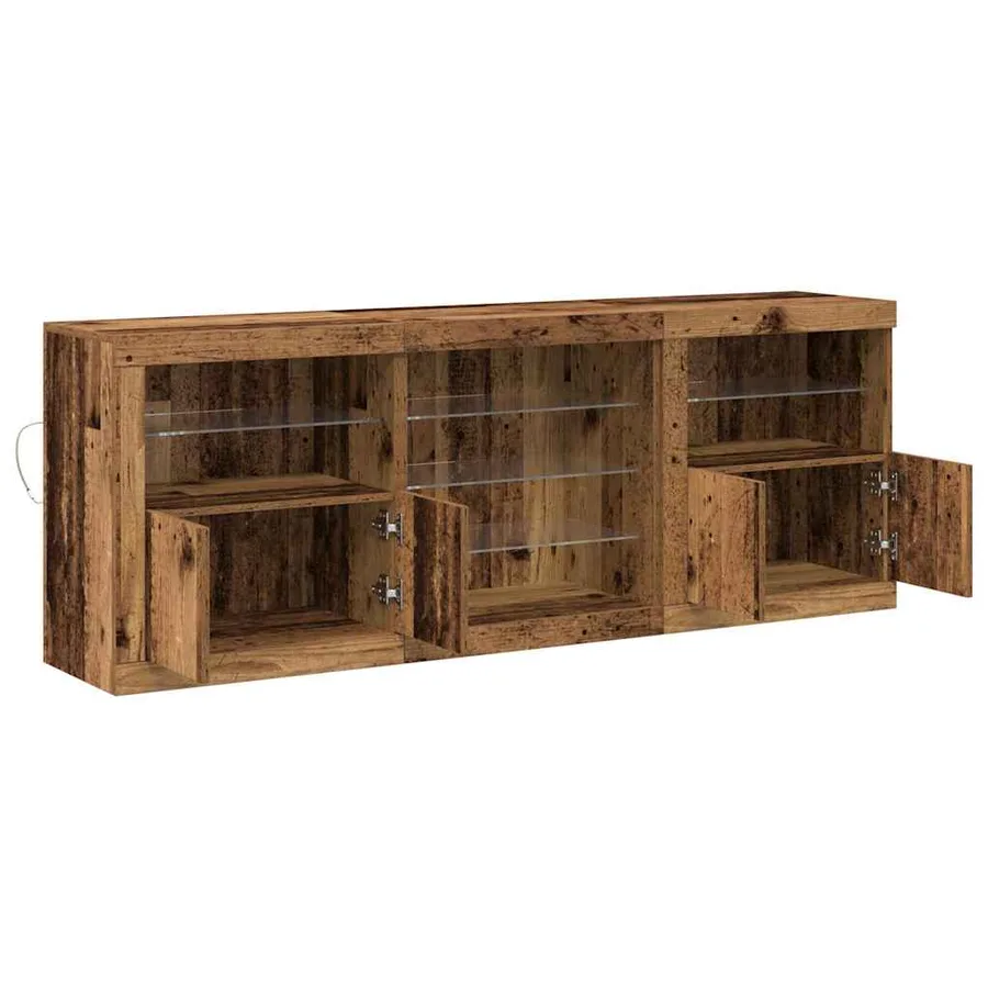 Buffet LED Bois ancien 181,5 x 37 x 67 cm Bois d'ingénierie - 7