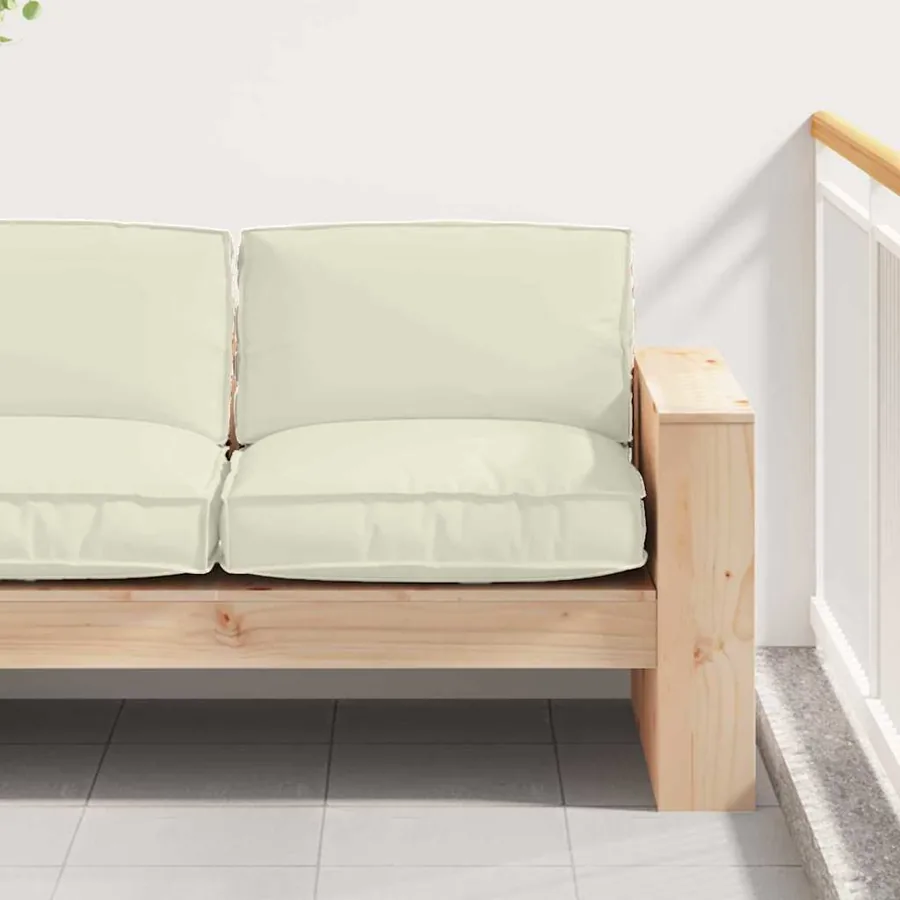 Coussin Crème 80 x 80 x 12 cm Tissu Oxford