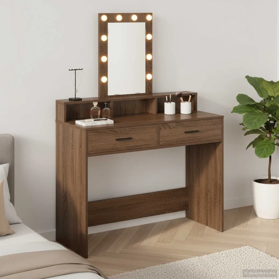 Table de Toilette Marron 100 x 41 x 140 cm Bois d'ingénierie