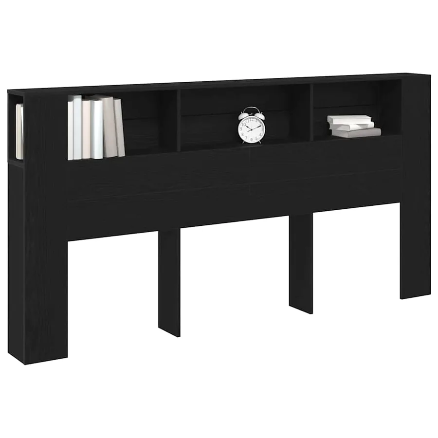Cabinet de Tête de Lit Chêne noir 200 x 18,5 x 102,5 cm - 3