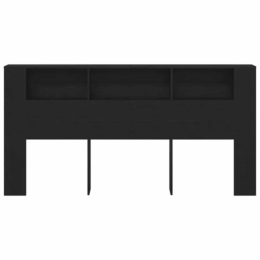 Cabinet de Tête de Lit Chêne noir 200 x 18,5 x 102,5 cm - 5