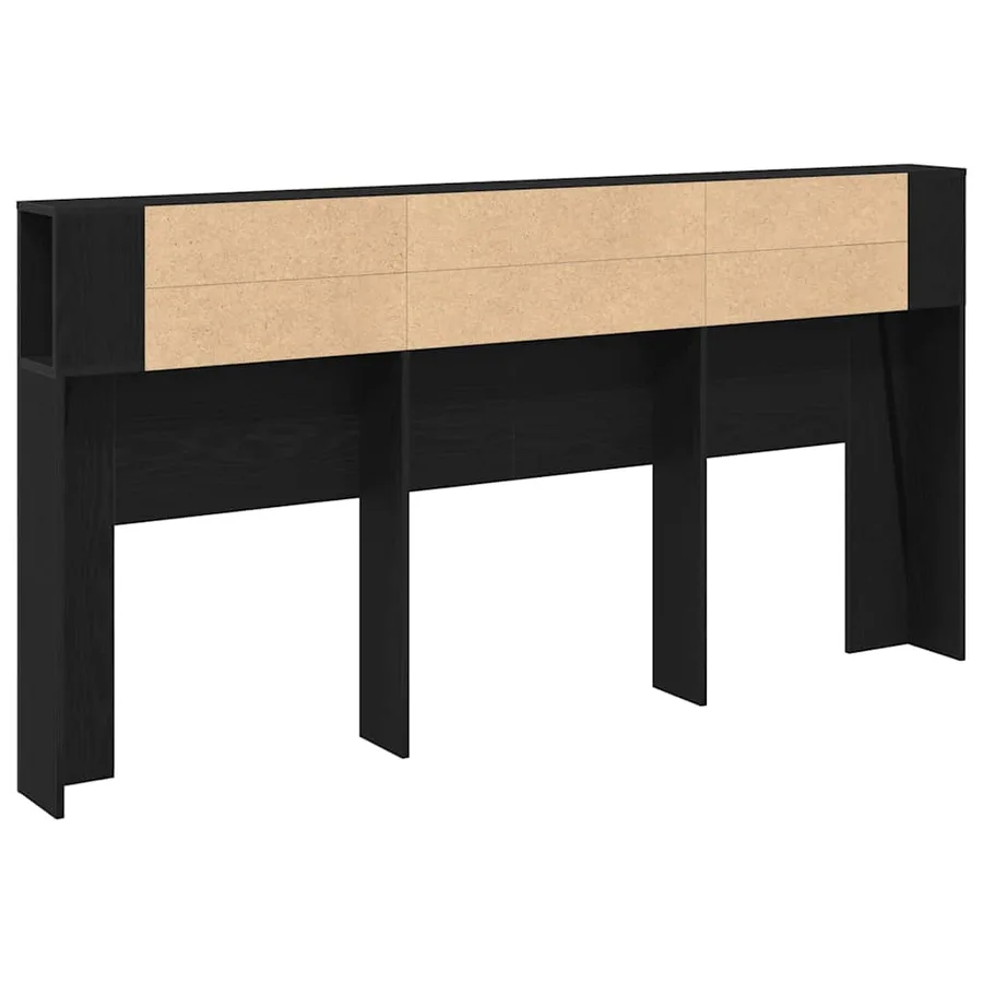 Cabinet de Tête de Lit Chêne noir 200 x 18,5 x 102,5 cm - 7