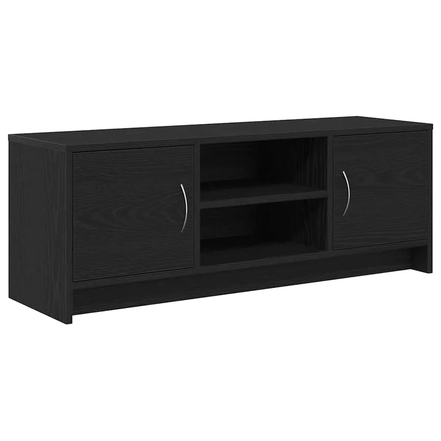 Meuble TV en chêne noir 102 x 30 x 37,5 cm bois d'ingénierie - 2