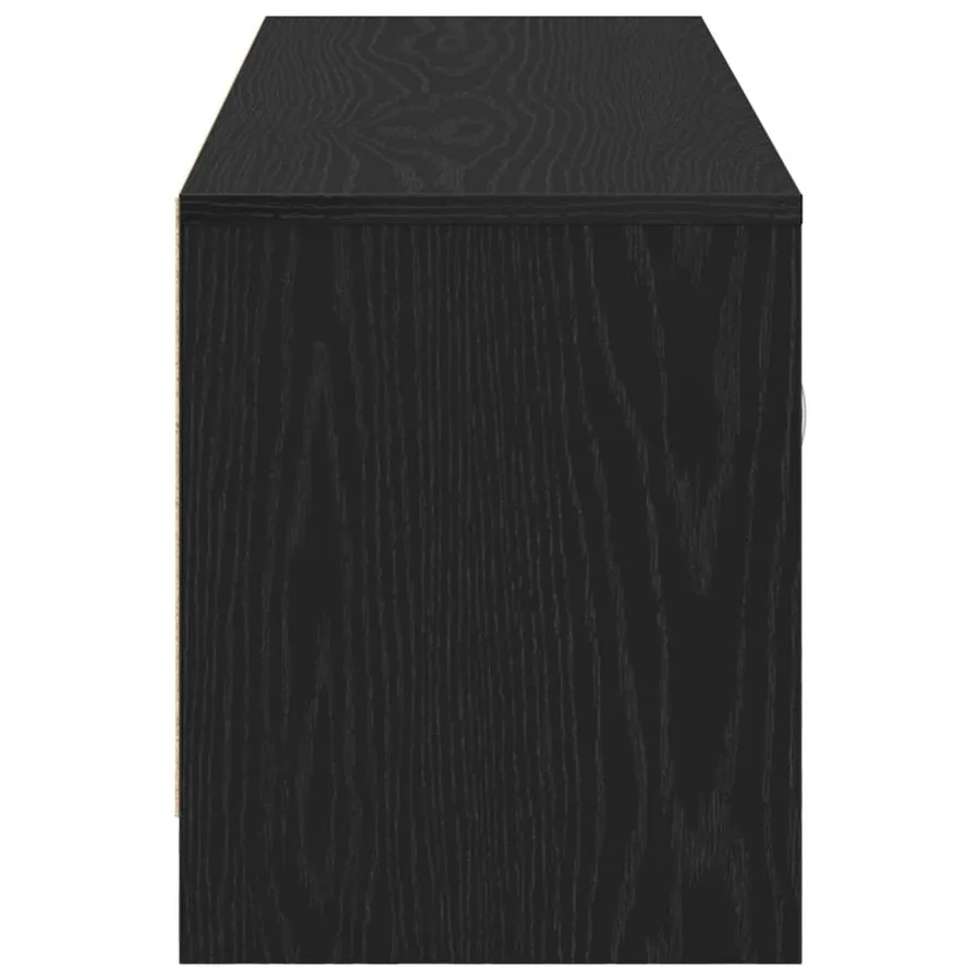 Meuble TV en chêne noir 102 x 30 x 37,5 cm bois d'ingénierie - 7