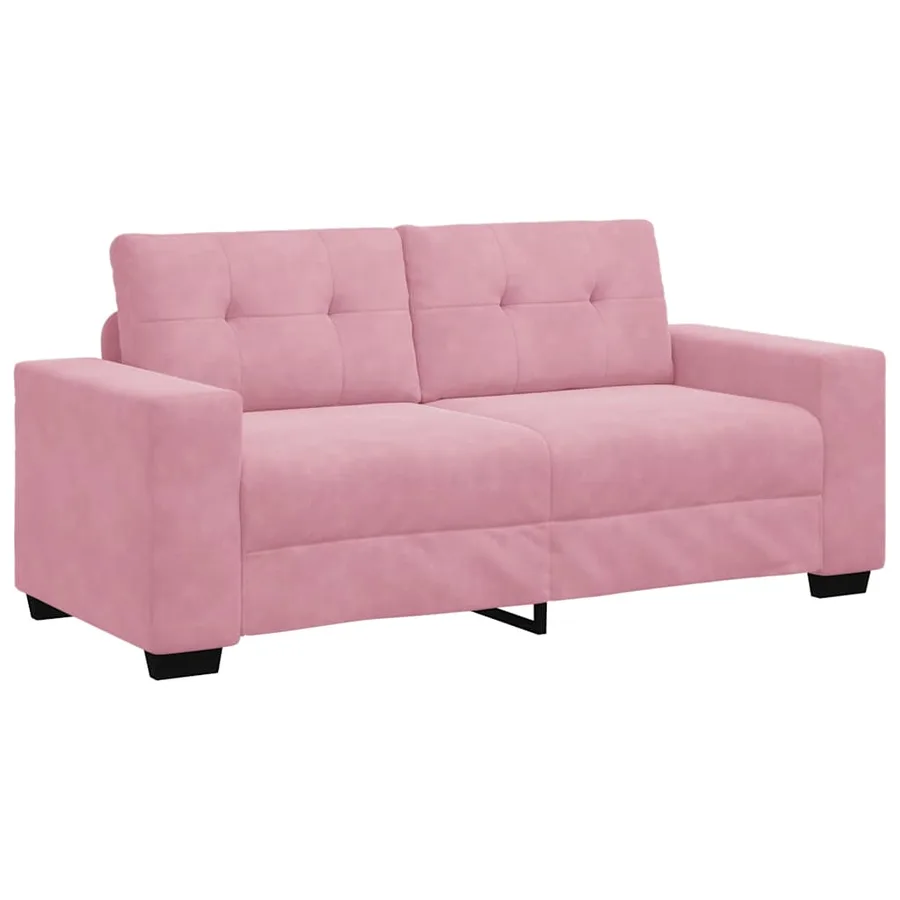 Canapé deux places rose 180x77x82 cm velours - 2