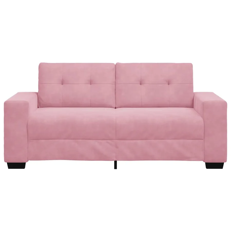 Canapé deux places rose 180x77x82 cm velours - 4