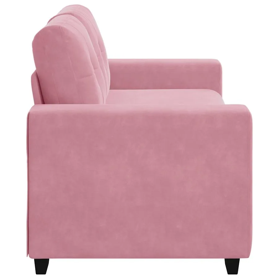 Canapé deux places rose 180x77x82 cm velours - 5