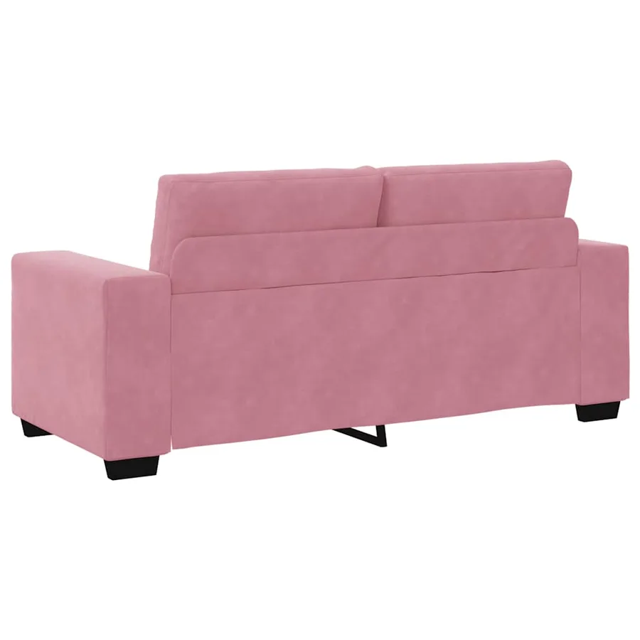 Canapé deux places rose 180x77x82 cm velours - 6