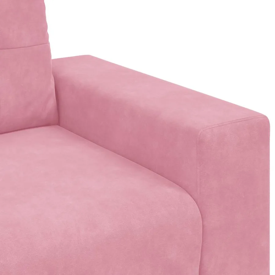 Canapé deux places rose 180x77x82 cm velours - 7