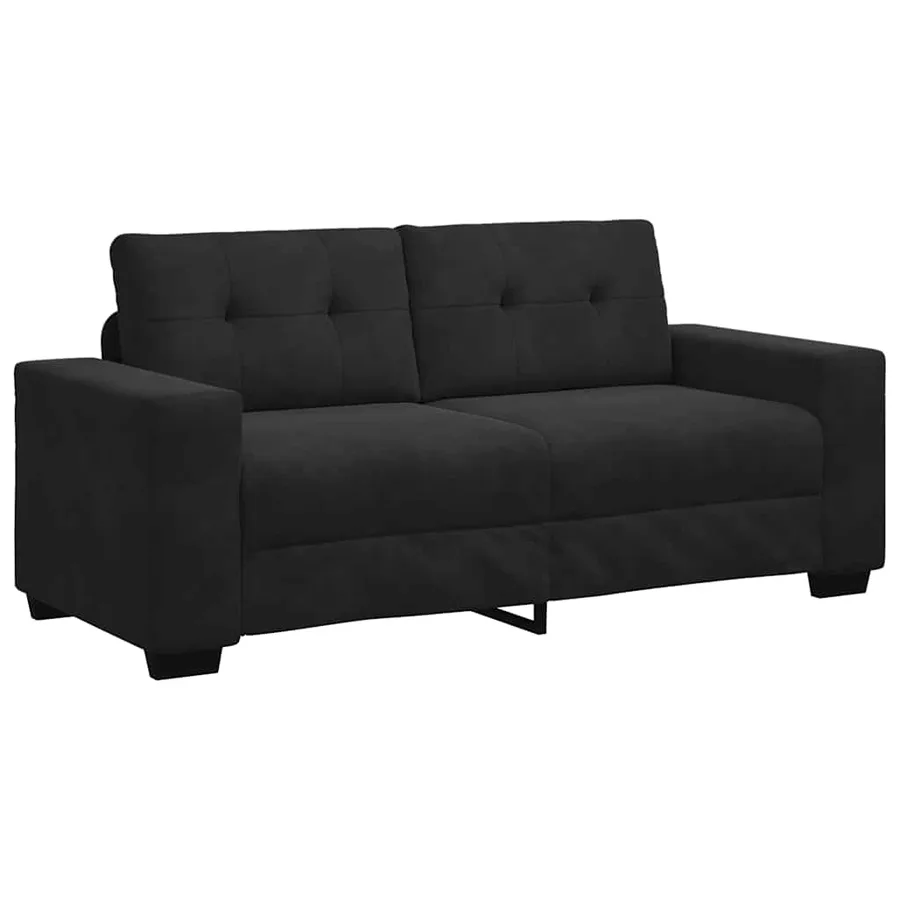 Canapé causeuse noir 180x77x82 cm velours - 2
