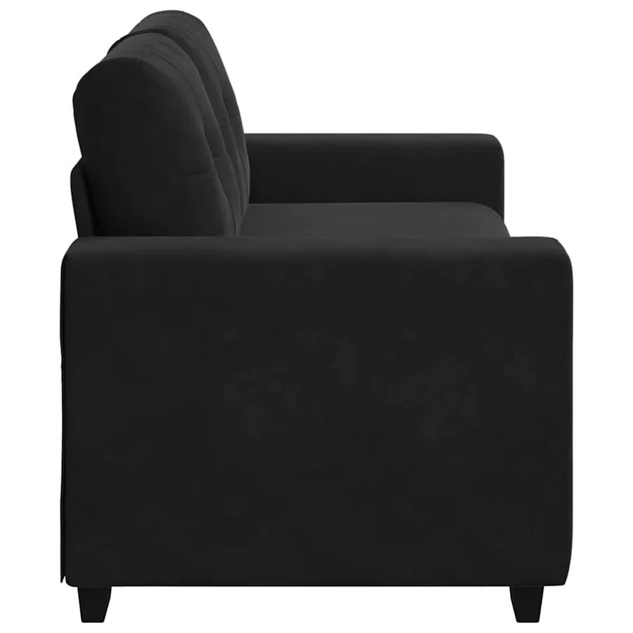 Canapé causeuse noir 180x77x82 cm velours - 5