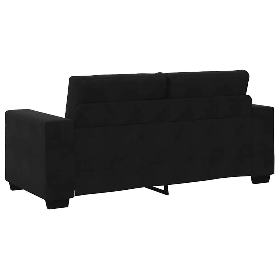 Canapé causeuse noir 180x77x82 cm velours - 6