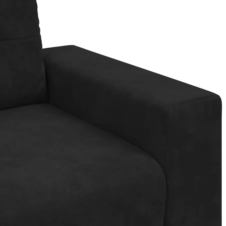 Canapé causeuse noir 180x77x82 cm velours - 7