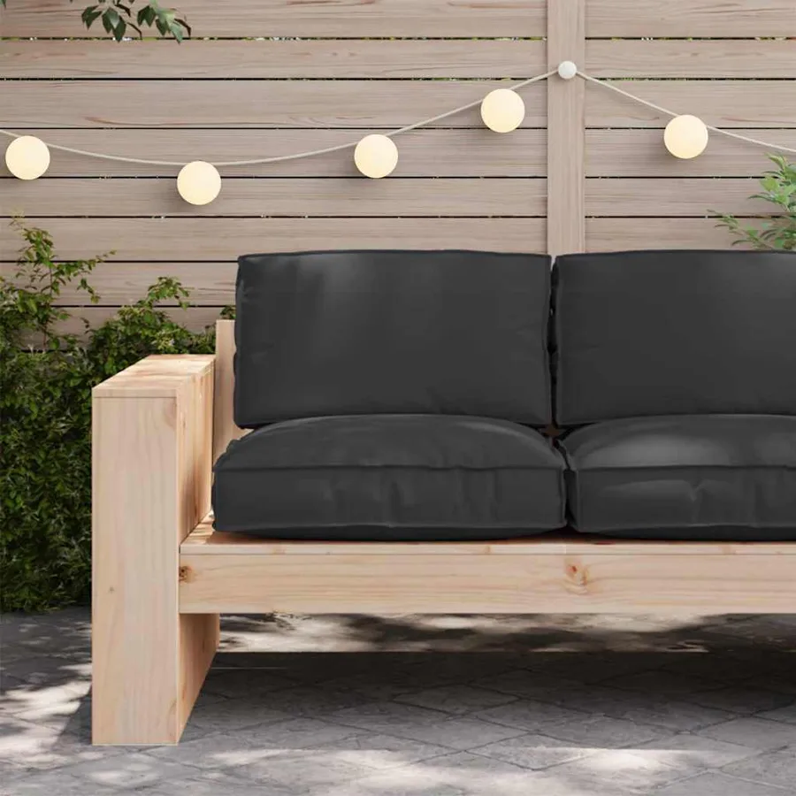 Coussin Noir 80 x 80 x 12 cm Tissu Oxford - 3