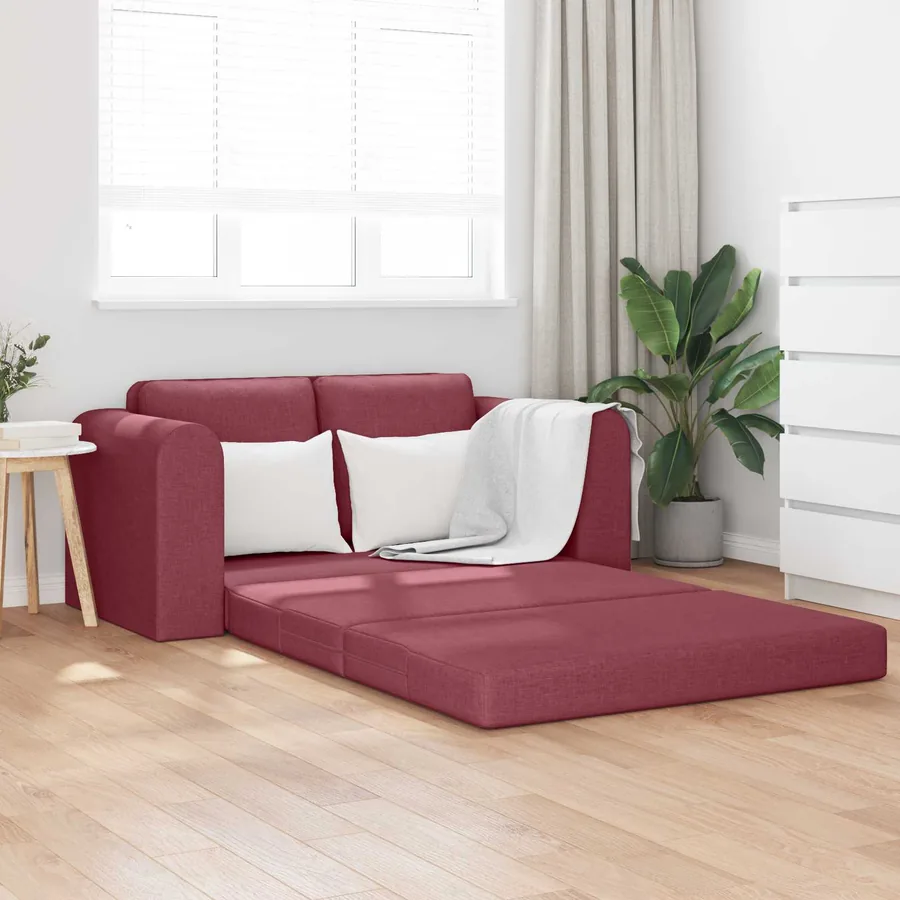 Canapé-Lit 60cm Bordeaux tissu