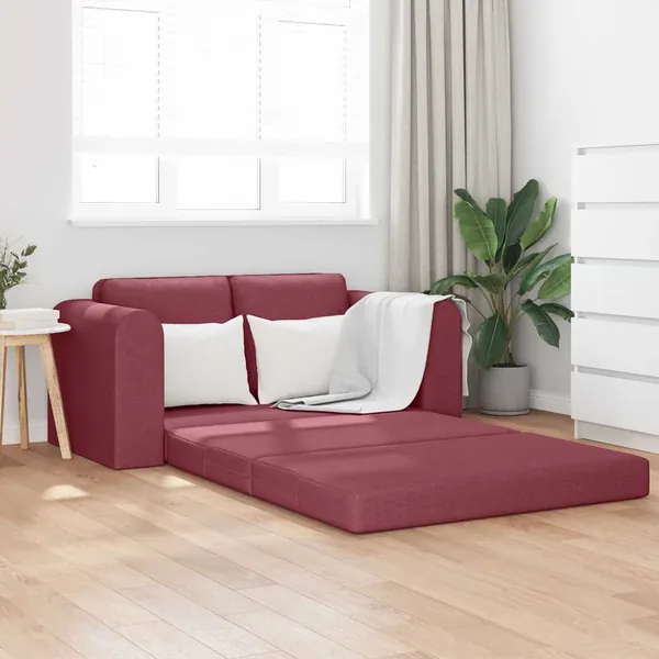 Canapé-Lit 60cm Bordeaux tissu