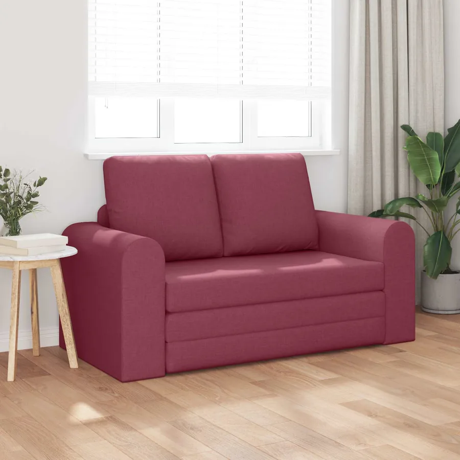 Canapé-Lit 60cm Bordeaux tissu - 3