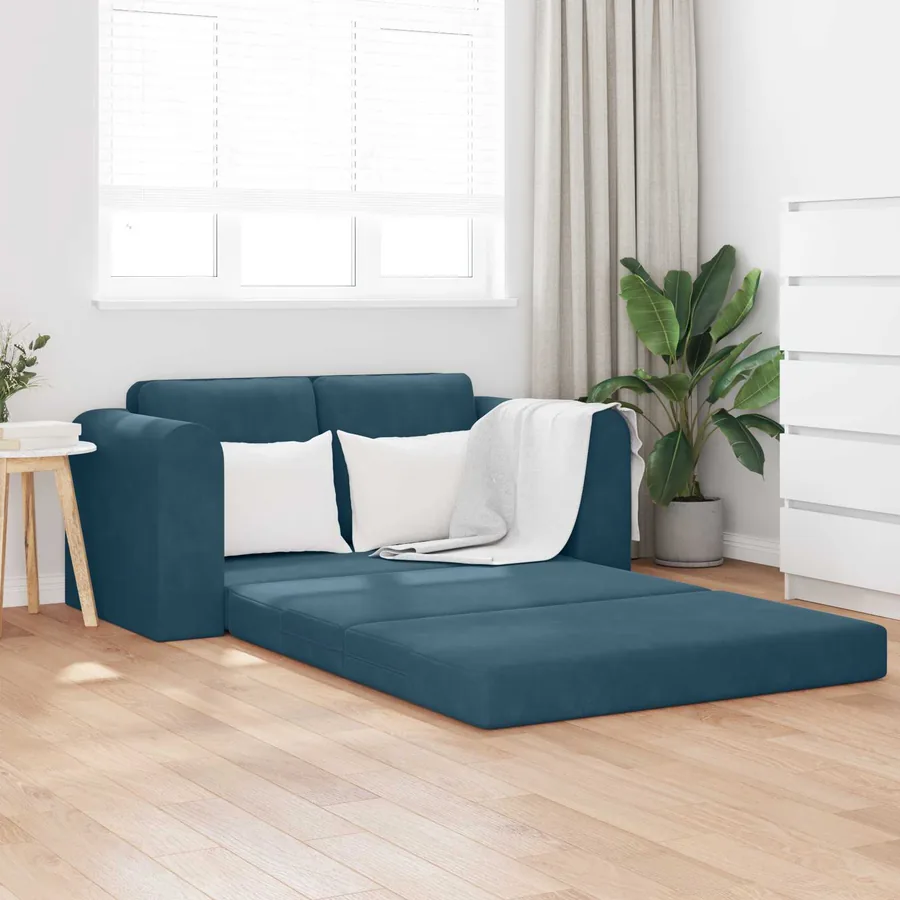 Canapé-Lit Bleu 148 x 71 x 83 cm Velours