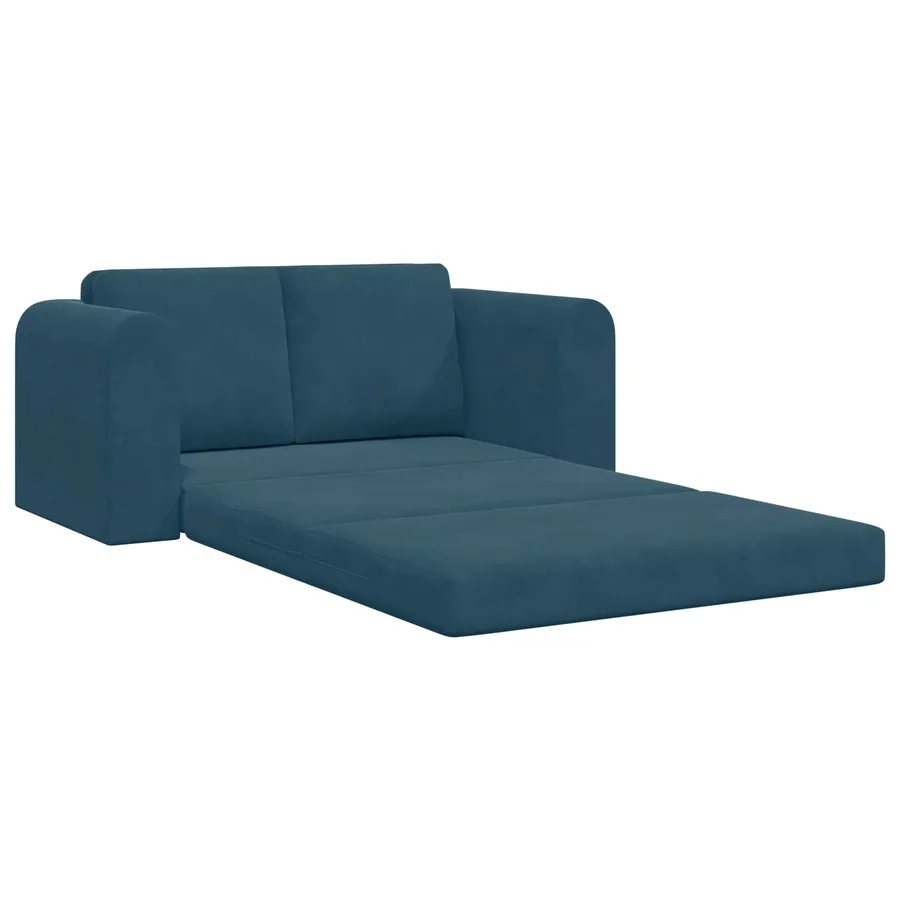 Canapé-Lit Bleu 148 x 71 x 83 cm Velours - 4