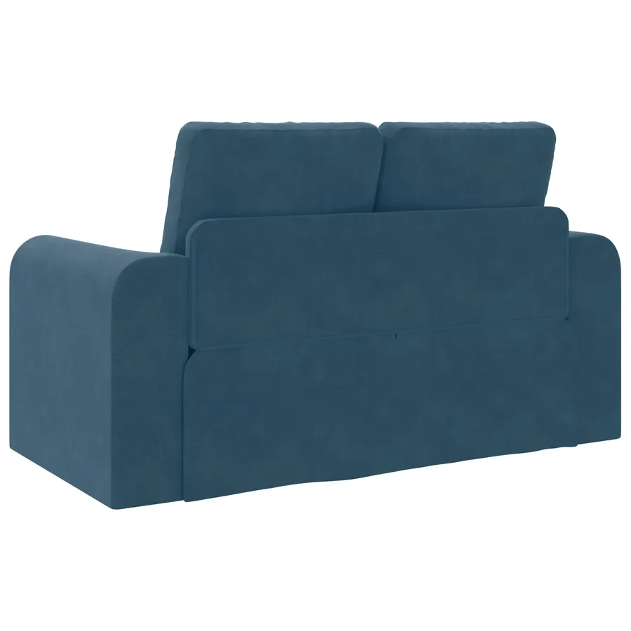 Canapé-Lit Bleu 148 x 71 x 83 cm Velours - 7