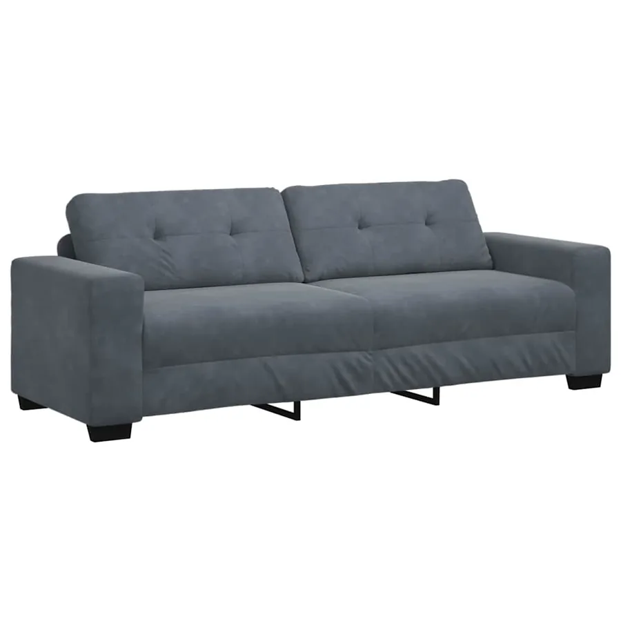 Ensemble de Canapés 3 pcs Gris foncé 221 x 80 x 80 cm Velours - 6