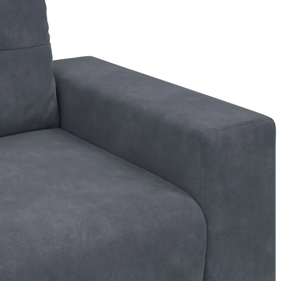 Ensemble de Canapés 3 pcs Gris foncé 221 x 80 x 80 cm Velours - 8