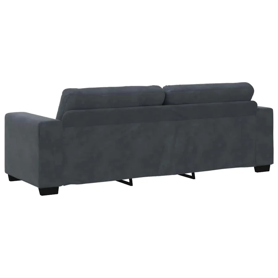 Ensemble de Canapés 3 pcs Gris foncé 221 x 80 x 80 cm Velours - 9