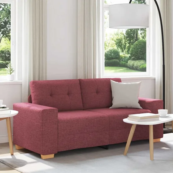 Canapé deux places rouge vin 180x77x82 cm en tissu