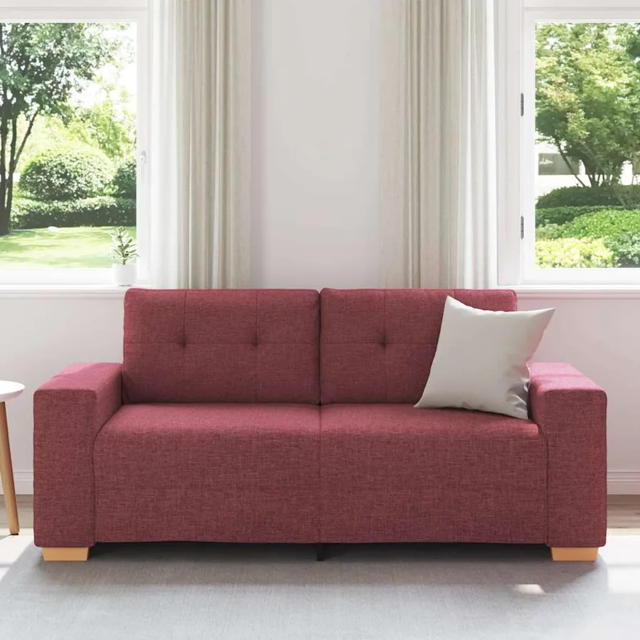 Canapé deux places rouge vin 180x77x82 cm en tissu - 3