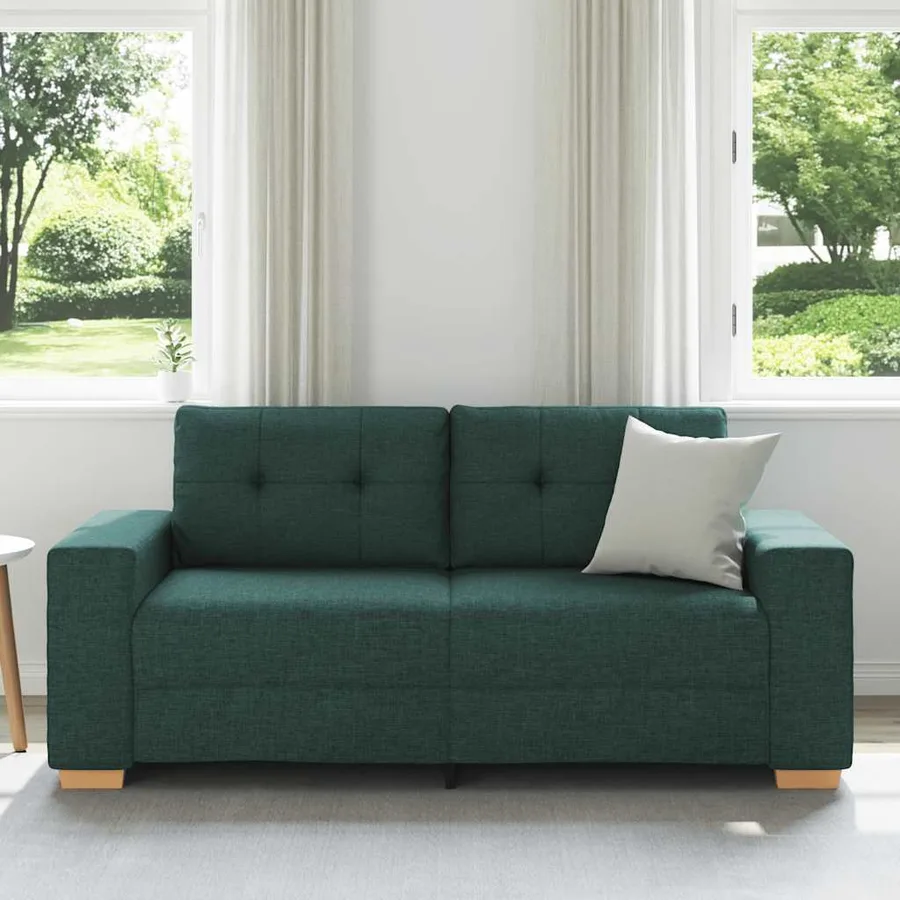 Canapé deux places vert foncé 180x77x82 cm en tissu - 3