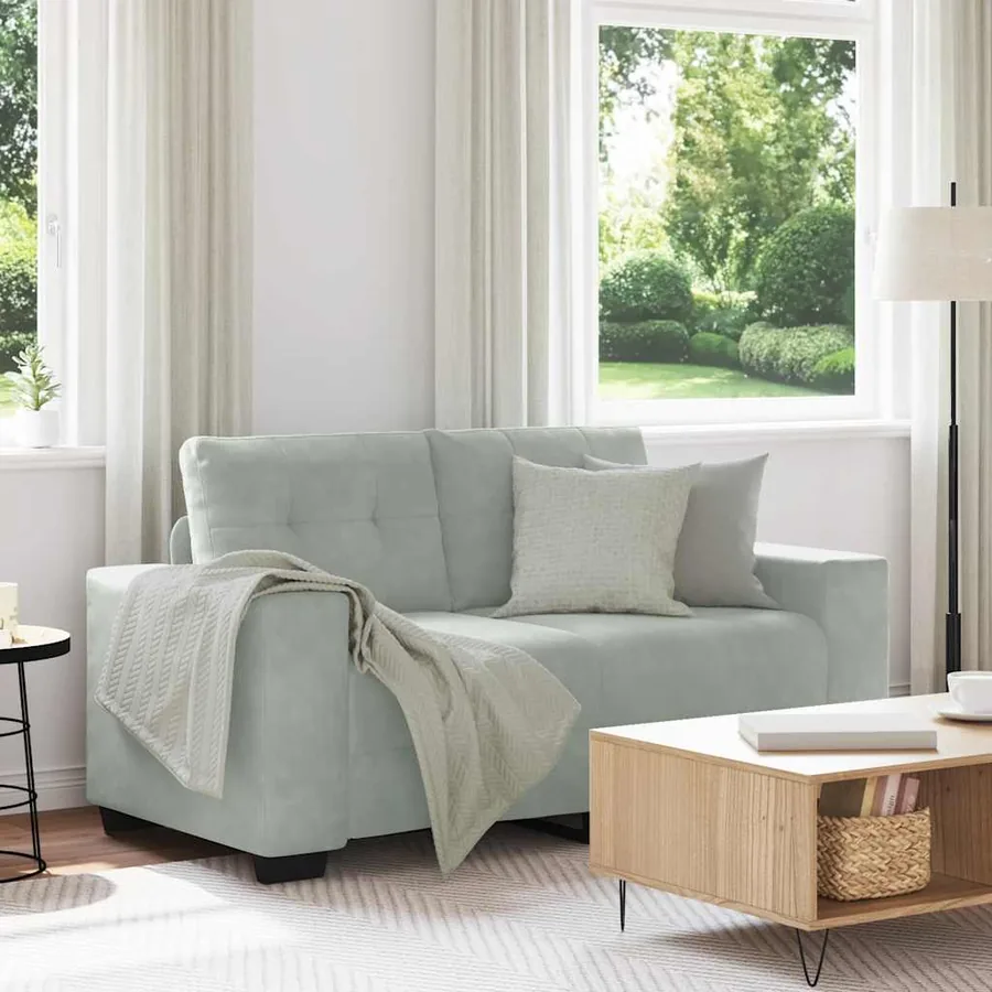 Canapé causeuse gris clair 160x77x82 cm velours
