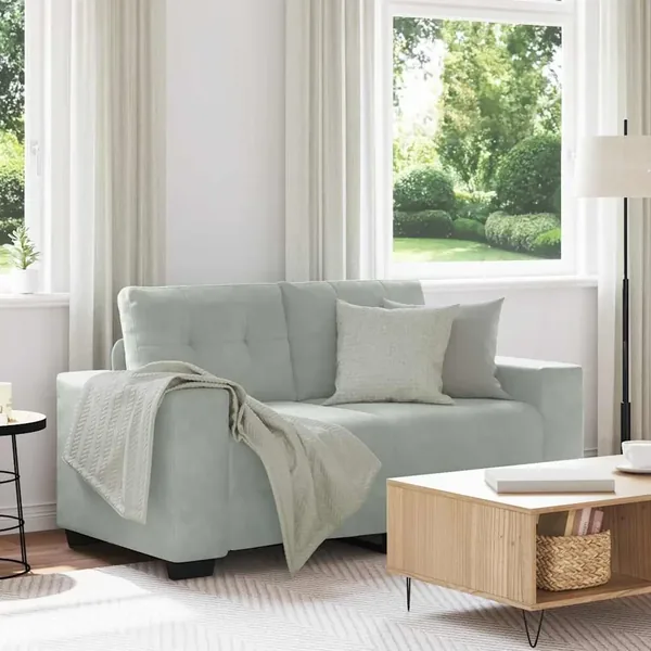 Canapé causeuse gris clair 160x77x82 cm velours