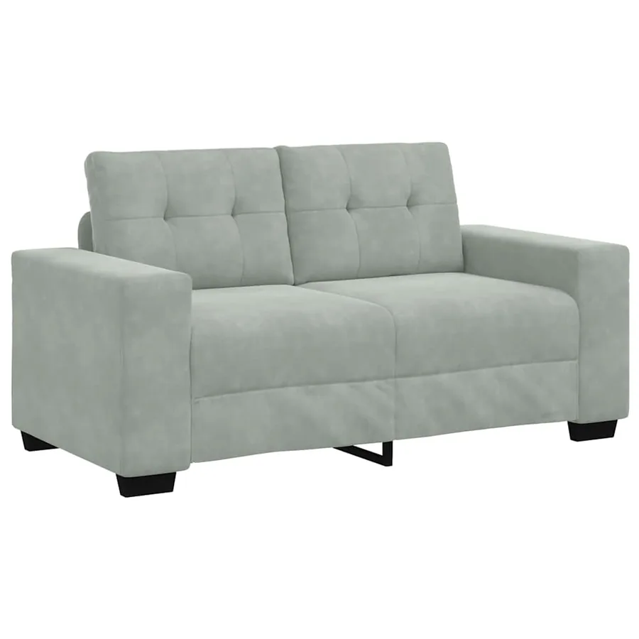 Canapé causeuse gris clair 160x77x82 cm velours - 2