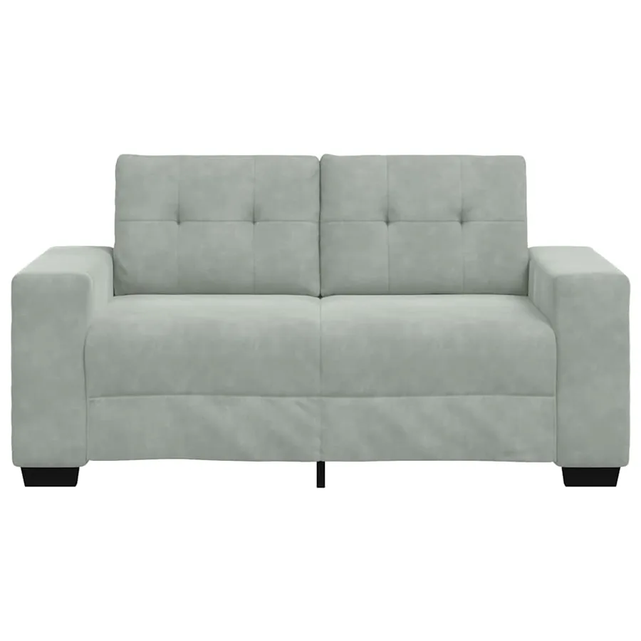 Canapé causeuse gris clair 160x77x82 cm velours - 4