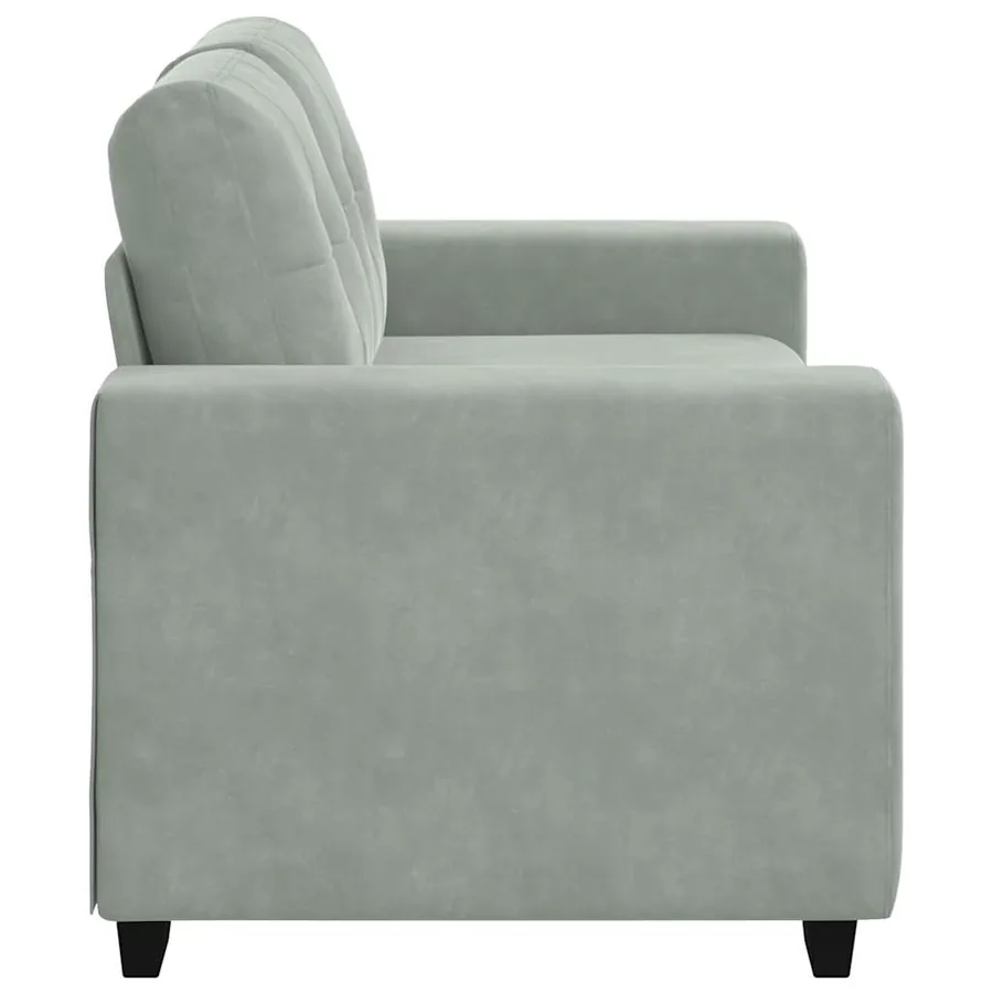 Canapé causeuse gris clair 160x77x82 cm velours - 5