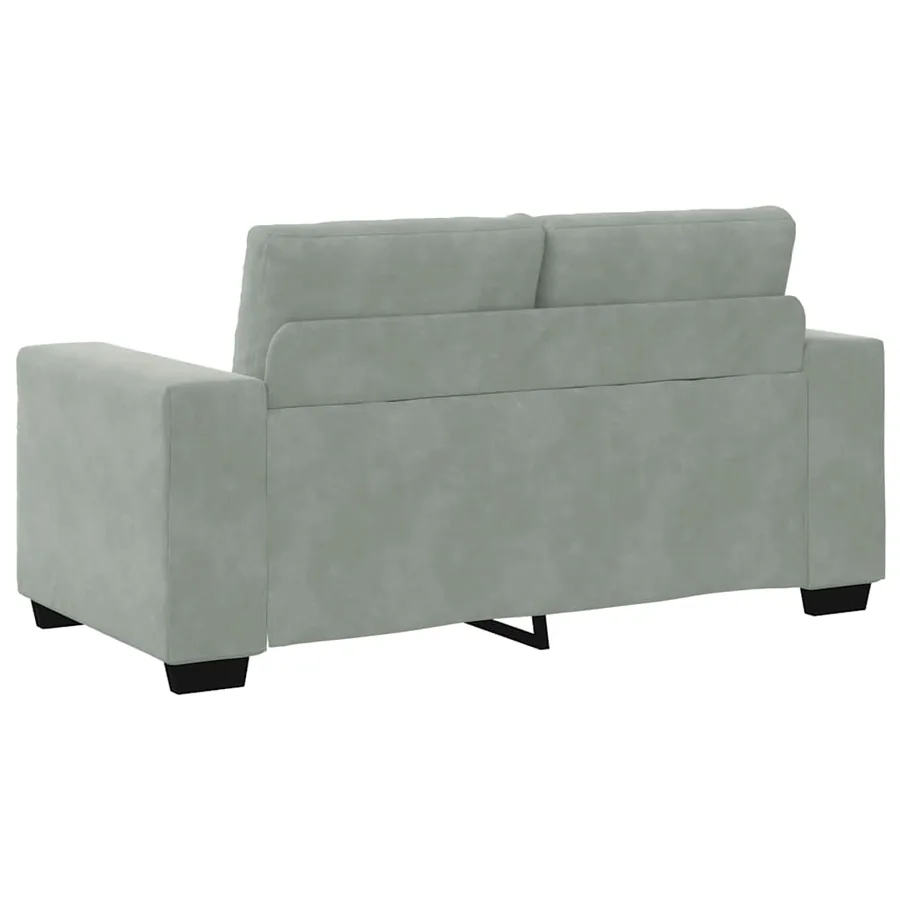 Canapé causeuse gris clair 160x77x82 cm velours - 6