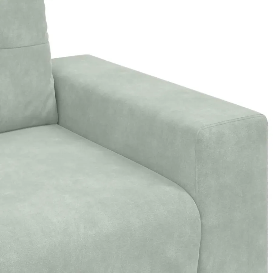 Canapé causeuse gris clair 160x77x82 cm velours - 7