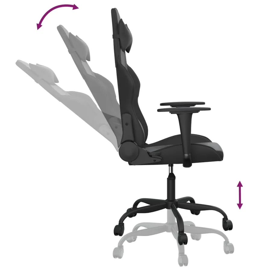 Chaise de jeu Noir Similicuir - 6