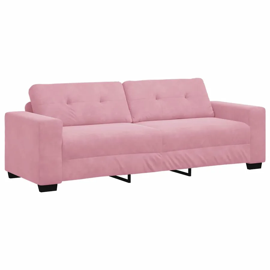 Ensemble de Canapés 3 pcs Rose 221 x 80 x 80 cm Velours - 6