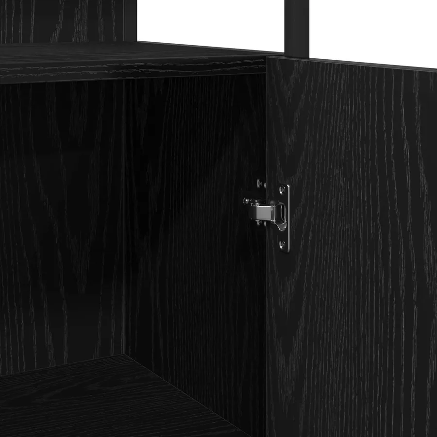 Meubles de salle de bain 3 pcs Noir Bois d'ingénierie - 9