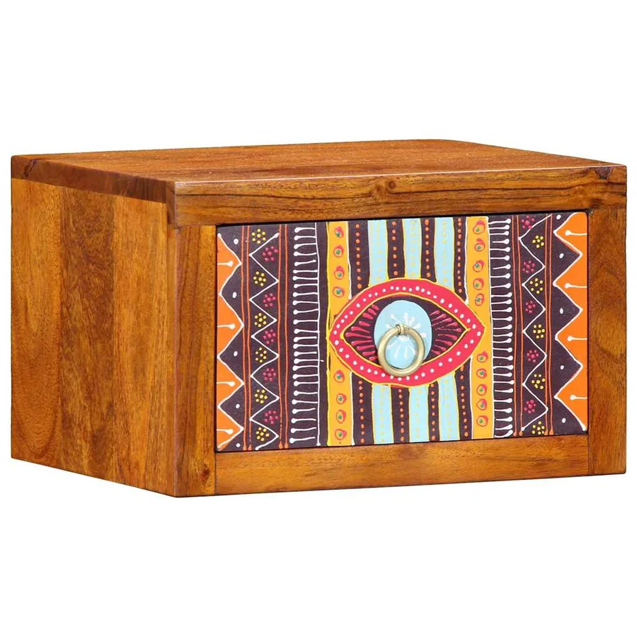 Cabinet de chevet avec tiroir Marron 35 x 30 x 22 cm - 2