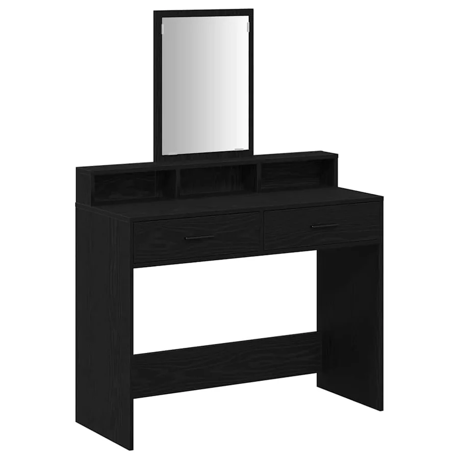 Table de Toilette avec tiroir Chêne noir 100 x 41 x 140 cm - 2
