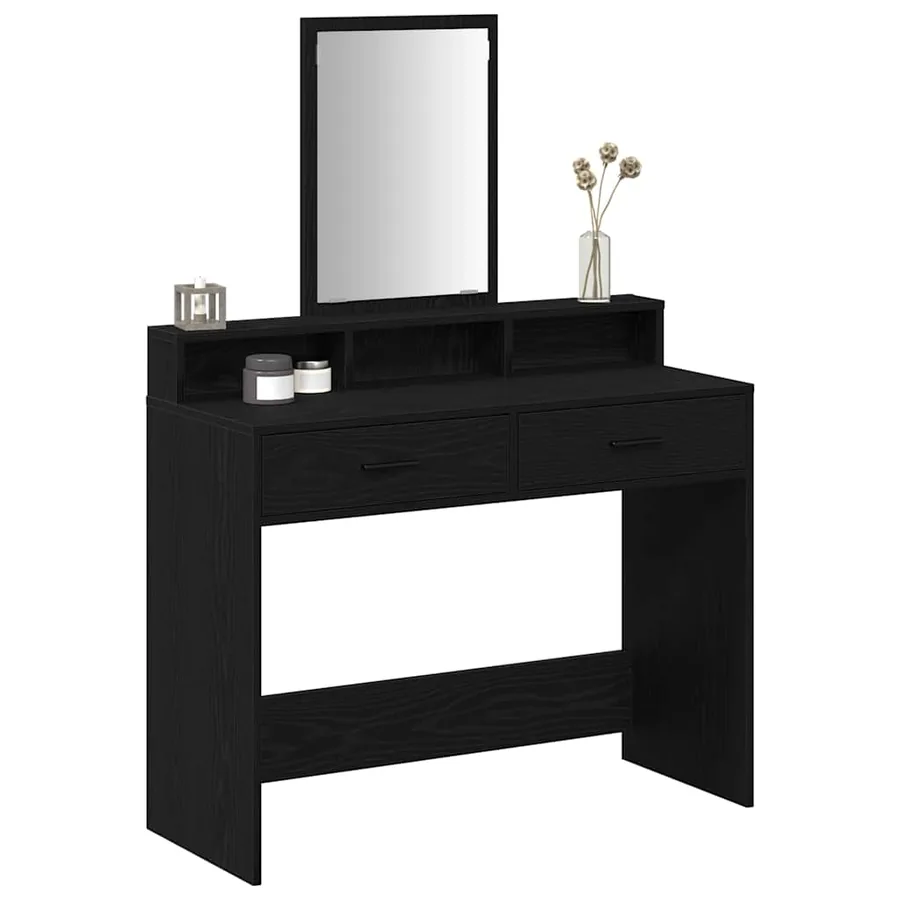 Table de Toilette avec tiroir Chêne noir 100 x 41 x 140 cm - 3